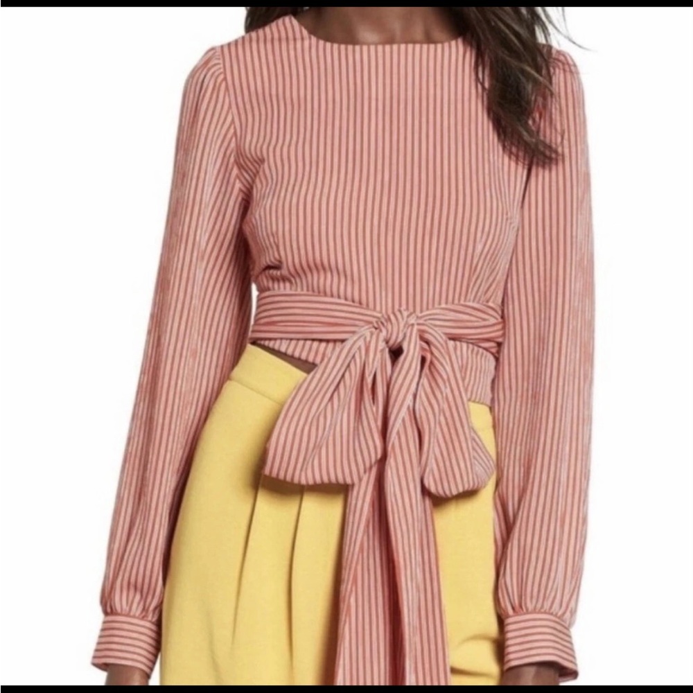 Chriselle X‎ J.O.A Patina Stripe Wrap Top S - Picture 3 of 12